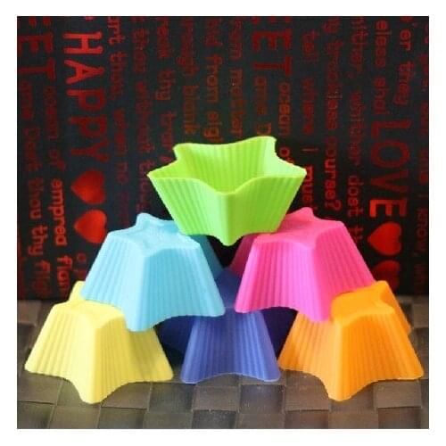 Star-shaped Silicone Muffin Cake Cupcake Cup Cake Mould Case Bakeware Maker Mold Tray Baking Jumbo JK23