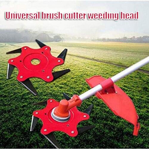 Outdoor Grass Trimmer Head with 6 Cutters 65Mn Weed Lawn Brush Razor Mower Tool with Adaptor for Home MUMR999