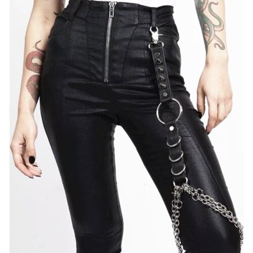 COLEMJE Leather Thigh Leg Garters Belt Harness Punk Body Cage Wallet Chain for Women or Men