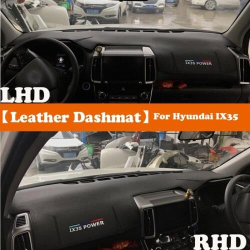 Leather Dashmat Accessories Car-Styling Dashboard Covers Pad Dash Mat Sunshade Carpet For Hyundai IX35 2019 2020 2021LHD RHD