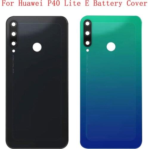 Battery Cover Rear Door Housing Back Case For Huawei P40 Lite E Battery Cover Camera Frame Lens with Logo