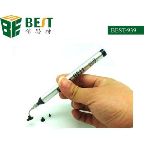 BEST BEST-939 Mini Vacuum Suction Pen Easy Pick-up IC Absorb Chip Tool with 3 Suction Headers