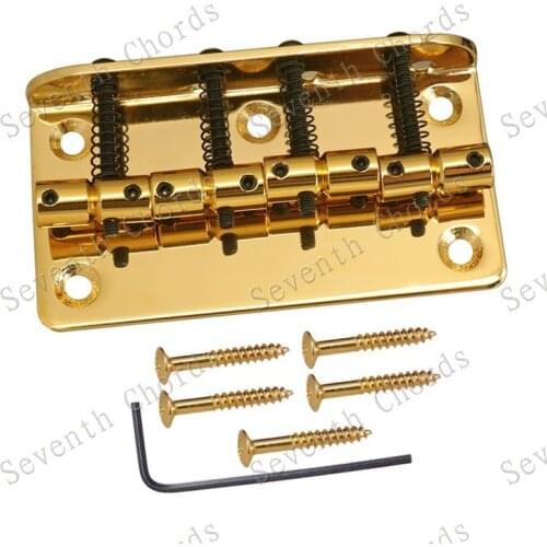A set of Golden iron bass Electric guitar Bridge 4 bass strings Guitar Parts Musical instruments guitar accessories