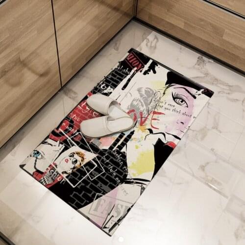 Floor Mat Kitchen Butterfly and Man Area Rugs Living Room Bedroom Bathroom Decor Large Carpet Print Ladys Hat