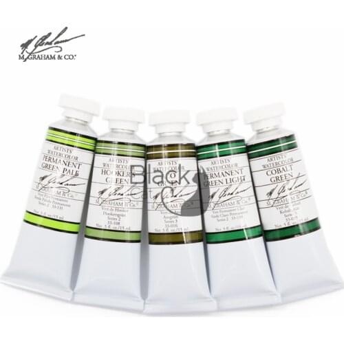 Original imported M.GRAHAM artist acuarelas 15ml Green Series Painting Art Supplies