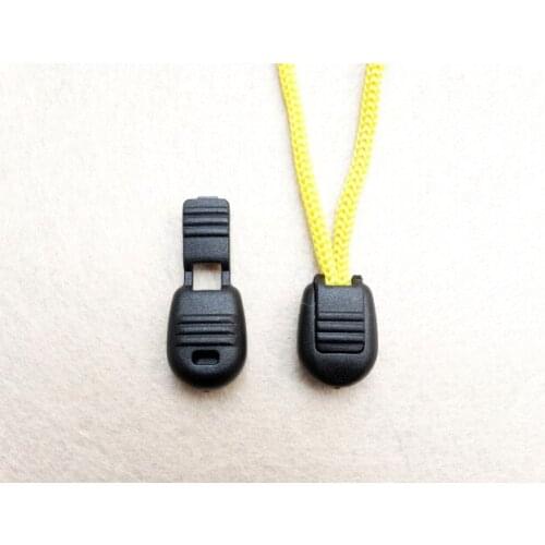 50pcs/lot Plastic Cord Ends Zipper Pull Cord Lock Stopper For Paracord Sportswear Backpack Garment Black