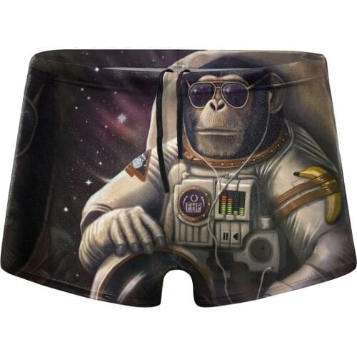 Europe Size Astronaut Art Swimming Pants Speed Dry Man Swimming Trunks Swimsuit Stretch Beach surfing Shorts