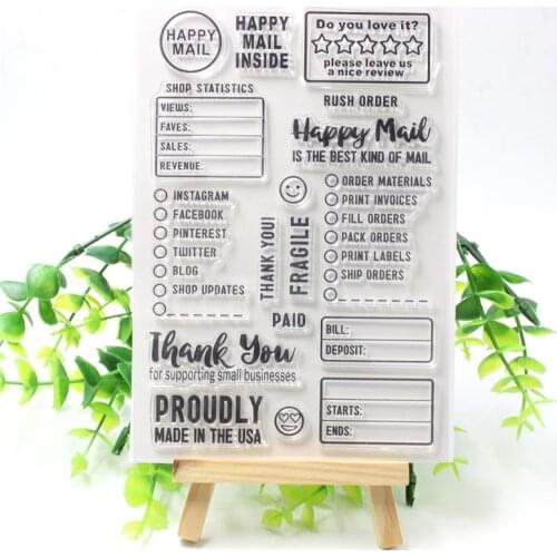 YPP CRAFT Happy Mail Transparent Clear Silicone Stamps for DIY Scrapbooking/Card Making/Kids Fun Decoration Supplies 373