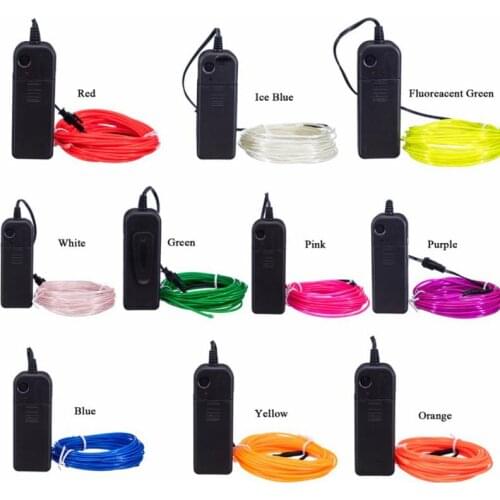 3 M 3V Car Interior Led Decorative Lamp EL Wiring Neon Strip For Auto DIY Flexible Ambient Light USB Party Atmosphere Diode