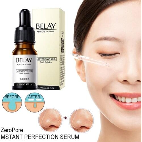 10ml Lactobionic Acid Face Serum Anti-Aging Wrinkles Essence Exfoliating Shrink Pore Anti-Oxidation Facial Lift Remove Blackhead