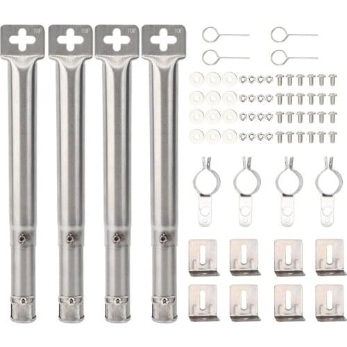 4PCS Universal Stainless Steel Pipe Tube Burners BBQ Grill Tube Burners BBQ Gas Grill Parts Replacement For Lowes Model Grills