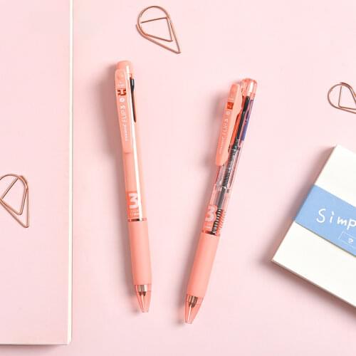 1pc 3 In 1 Ballpoint Pen Push Type Ball Pens 0.5/0.7mm Blue Black Red Color Gel Pen Creative Student Writting Supplies