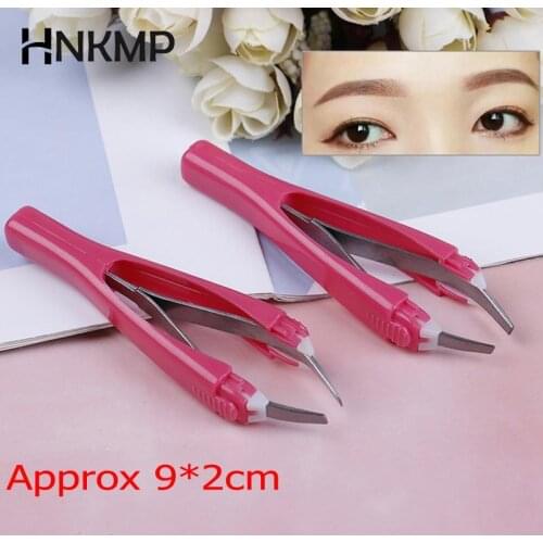 1Pc Professional Automatically Eyebrow Tweezers Retractable Stainless Steel Slant Tip Hair Removal Eyebrow Tweezer Makeup Tool