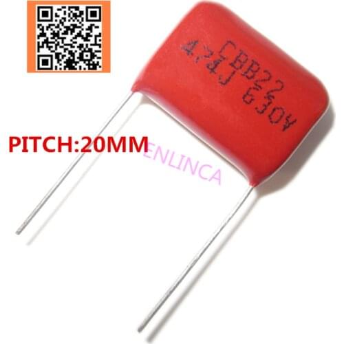 10pcs 630V 470NF 0.47UF 474J 680NF 0.68UF 684J 1UF 105J Pitch 20mm 5% DIP CBB Polypropylene film capacitor