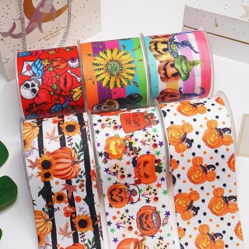 10 Yards 3inch 75mm Cartoon Printing Grosgrain Ribbon For Hair Bows DIY Crafts Handmade Accessories 46703