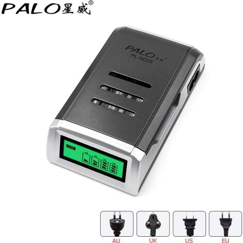 PALO 100% Original LCD Intelligent Charger for 1.2v nimh nicd AA aaa rechargeable Battery 2A fast charging