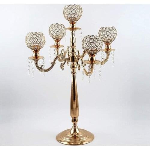 12pcs)75cm tall) Gold Candelabra Wedding Candelabra Gold Candelabra Wedding Centerpieces Modern Style Candle Holder Factory
