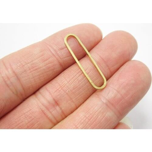 Brass earrings charm 25.5x6.5x1mm Long oval brass connector Brass geometric charms -50pcs R506