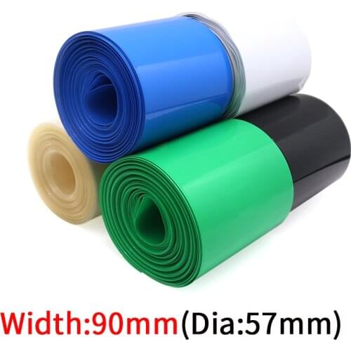 90mm Width 18650 Lithium Battery Film Wrap PVC Heat Shrink Tube Sheath Cover Insulated Cable Sleeve Pack Protection Multicolor