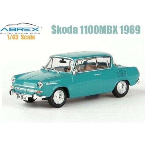 Abrex Simply Small Cars 1:43 Scale Model SKODA 1100MBX Light Turquoise for collection gift toys