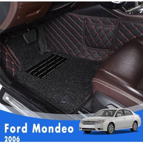 Car Floor Mats For Ford Mondeo 2006 Double Layer Wire Loop Custom Leather Foot Pedal Car Front And Rear Carpet Auto Accessories