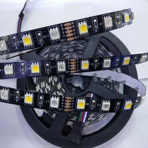 FREE DHL 100m/lot Black PCB 5050 RGBW LED strip,300LED DC12V non waterproof LED strip light 60LED/m