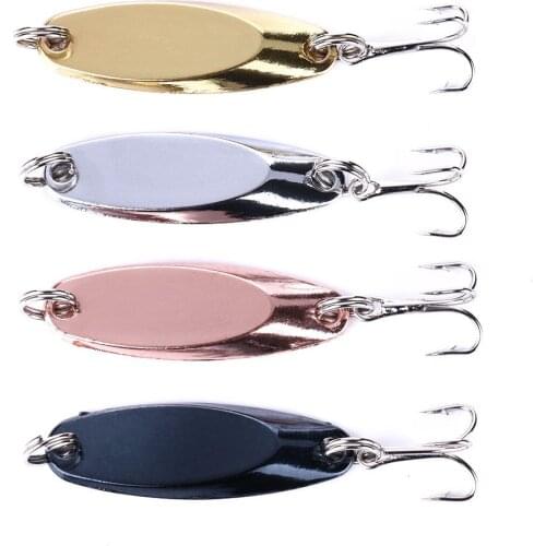 4PCS Metal Spoon Lures 4CM 7G Spinner Fishing Lures Bass Hard Bait Pesca Gold Silver Fishing Tackle