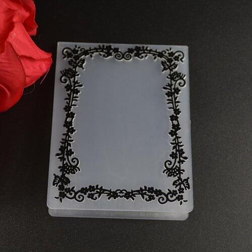 Flower vine frame plastic embossing folder for card making stationary paper crafts stencil cutting die background