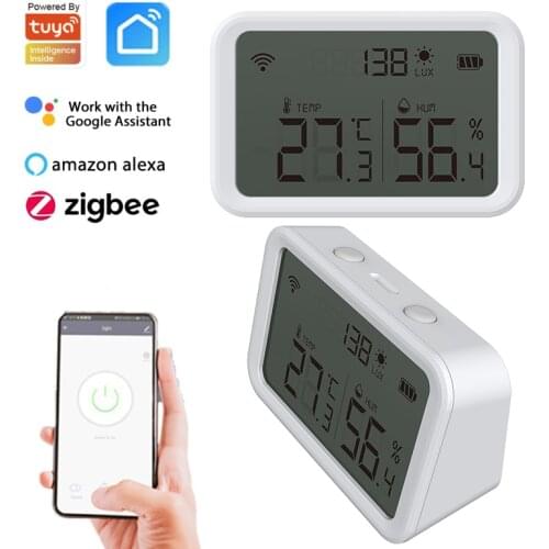 Tuya Smart Home Zigbee OTA Temperature Sensor Humidity Sensors -20℃-80 ℃ Phone Real-time Monitor Work With Alexa Google Home