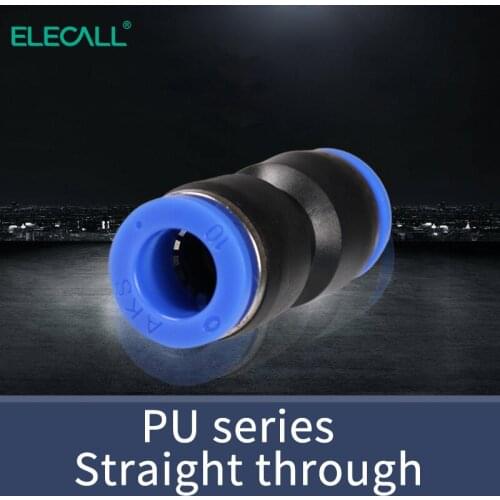 ELECALL 5pcs pneumatic fittings quick connector PU 4 6 8 10 12 MM Straight Push Air Quick Fitting Plug Socket connectors
