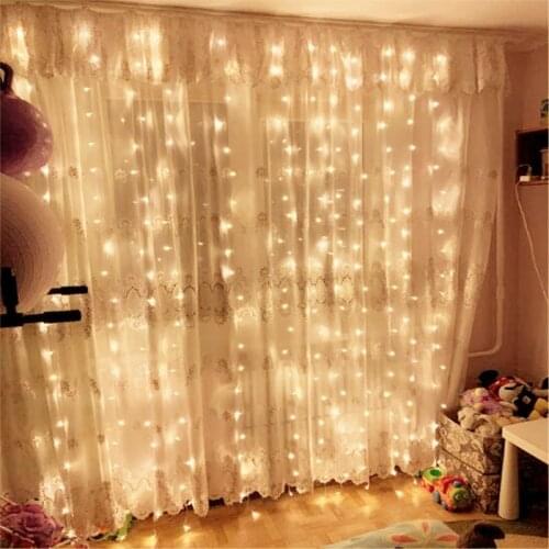 4*3M Curtain 400LED String Light Fairy Icicle Outdoor Garland LED Light For Window Wedding Xmas Home Wall Decoration Lighting