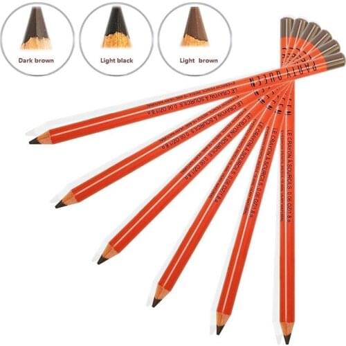 12PCS/LOT Party queen Crayon Wood Eyebrow Pencil Waterproof Long Lasting 3 Colors Brown Grey Eyebrow Tattoo Pen Cosmetic