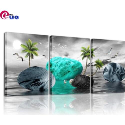 Abstract Sea and Rocks 3 pcs/set DIY Diamond Painting Cross Stitch kit 5D Diamond Embroidery Full Diamond Mosaic 5d Home Decor