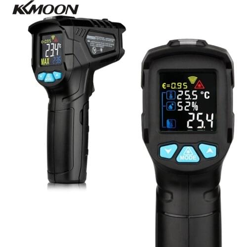 KKMOON Handheld Digital Infrared Industrial Thermometer Laser Temperature Meter Gun Non-contact IR LCD Pyrometer Hygrometer