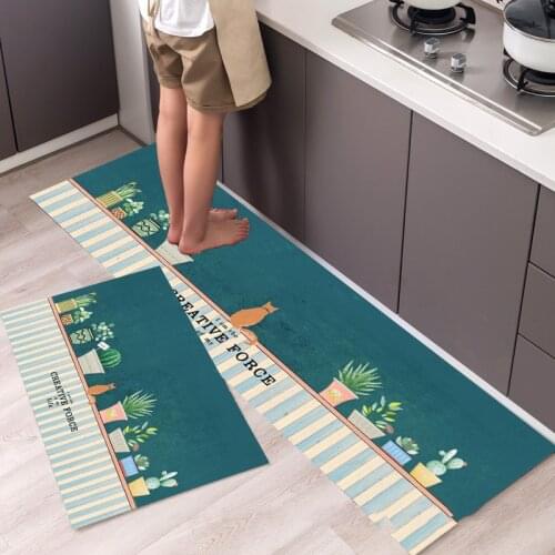 Fashionable Simple Nordic StyleWaterproof Kitchen Floor Mat Household Carpet Long Strip Door Mat Modern Home Decor