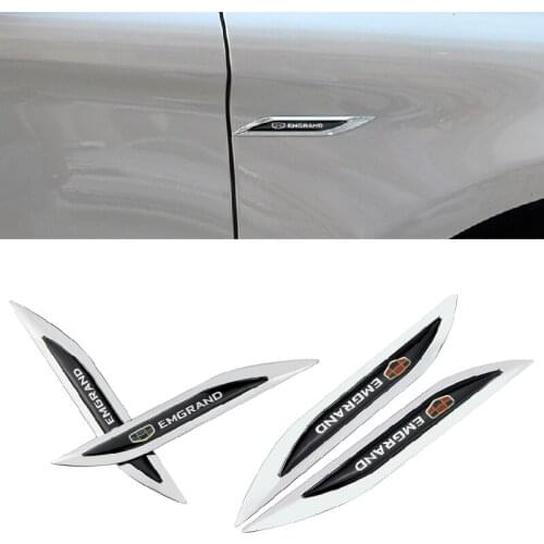 2PCS Car Rear Trunk Fender Stickers for Geely Emblem Emgrand EC7 EC8 X7 7 GE GT EV8 EX7 Vision CK GE MK Bl King Kong Gx7 Decor