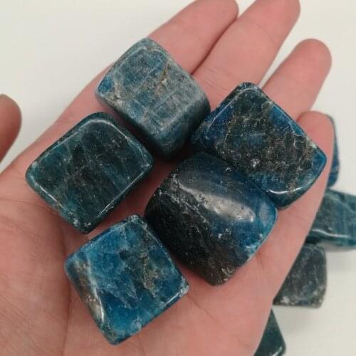 Natural stone blue apatite quartz crystal large bulk tumbled stone reiki healing home decoration for sale 5pcs
