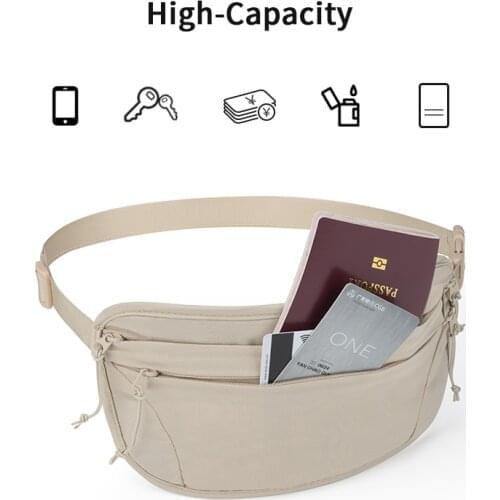 Naturehike RFID Anti-theft Brush Waist Bag Outdoor Business Trip Waterproof Bag Fashion Women/Man Leisure Wallet Double Pockets