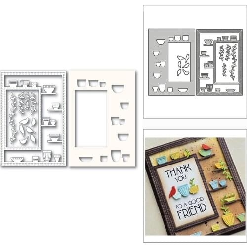 New Leaves Pot Bird Stencil Frame 2020 Metal Cutting Dies for DIY Scrapbooking and Card Making Decor Embossing Craft No Stamps