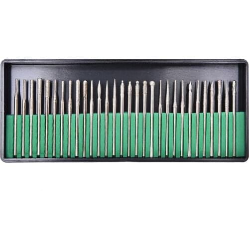 New 30PCS Diamond Rotary Mix Set Electric Drill Nail Bit 30 Different Size Cuticle Clean Milling Nail Files Machine Accessories