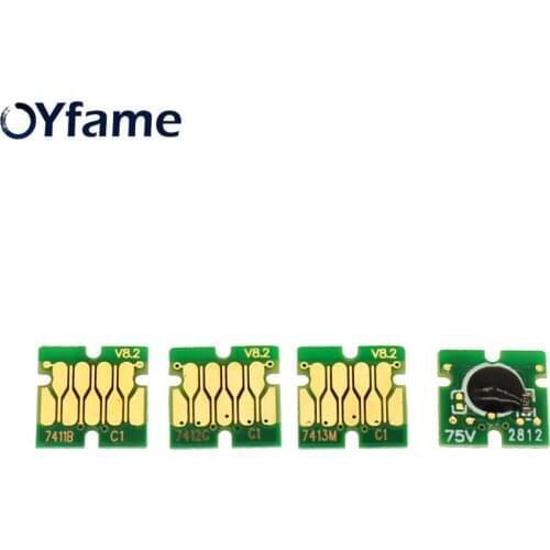 OYfame T7411 - T7414 One Time Chip Ink Tank Chip for Epson F6000 F7000 F6070 F7070 F7100 F7170 F6200 F7200 F9200 for BK