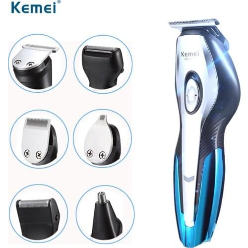 Kemei 11 In 1 Rechargeable Hair Clipper Men Wireless Electric Carbon Steel Shaver Beard Nose Ear Shaver Hair Trimmer Usb 43K