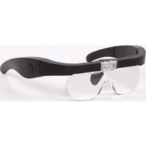 Rechargeable Glasses Type Four Sets Of Multiple HD Lens Reading And Maintenance Beauty Embroidery Head-mounted Magnifying Glass