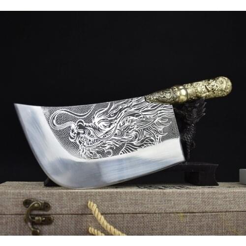 Professional Handmade Kitchen Knife 7CR17MOV High Carbon Steel Forged Ultra Sharp Chopping Cleaver Knife For Cutting Bone Meat