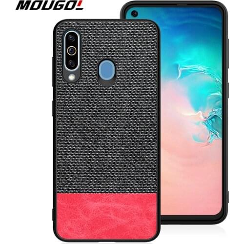 For Samsung A60 M40 Phone Case Shockproof Back Cover Cloth Fabric Silicone Soft Edge Protect Case Fabric For Galaxy Samsung A60
