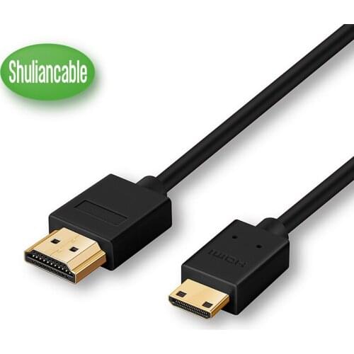 Shuliancable Mini HDMI to HDMI Cable 1080p 3D 1m 1.5m 2m 3m 5m High Speed Adapter for Camera Monitor Projector Notebook TV