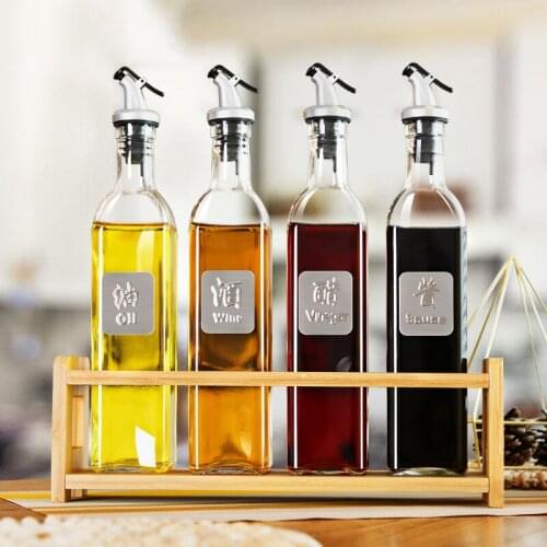 Glass oil 500 ml oil pot seasoning bottle of soy sauce vinegar bottle transparent kitchen dustproof caster