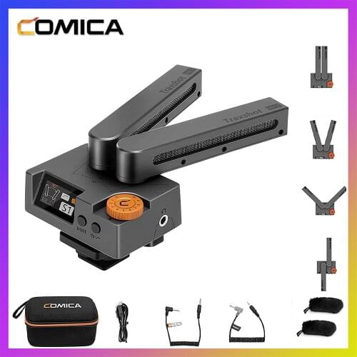 COMICA Traxshot Super Cardioid Transformable All-in-One Mono/Stereo Shotgun Microphone for Camera/Smartphone