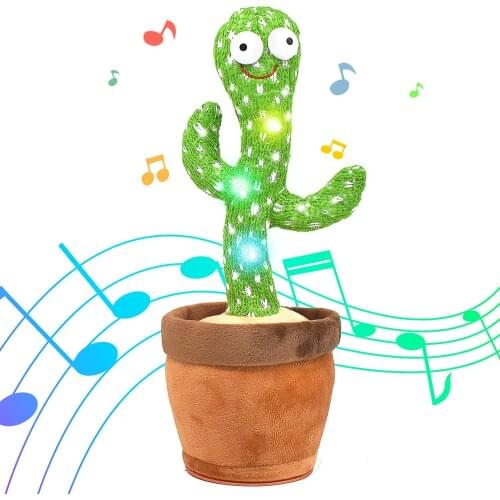 Dancing Cactus Toy Electronic Shake Dancer Cactus Toy Soft Rechargeable Childhood Education Toys 120 Songs Wiggling Ornament