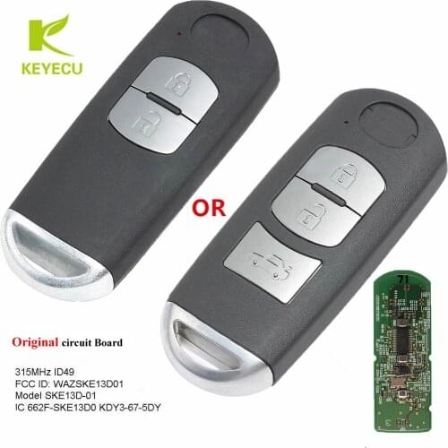 KEYECU Only Board OEM Smart Remote Key Fob 315MHz ID49 for MAZDA CX-3 CX-5 Axela Demio(2B) AXELA Atenza Roadster(3B) WAZSKE13D01